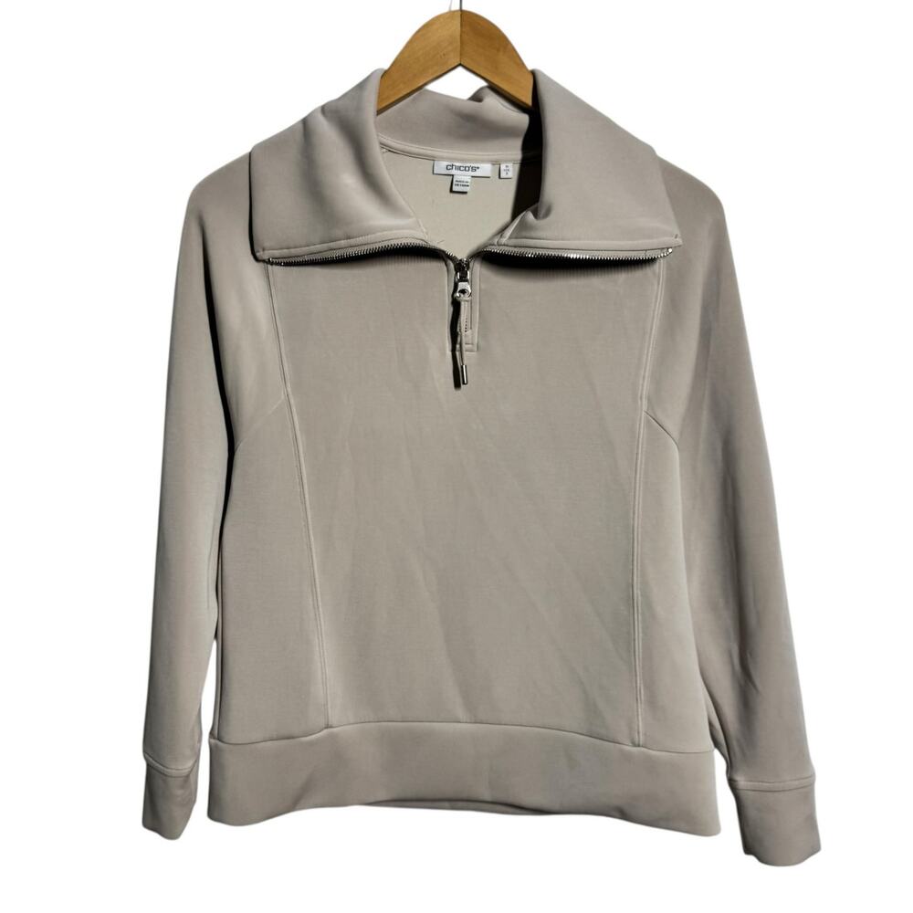 Chico's Zenergy Scuba Half Zip Pull Over Sweater Sweatshirt Women S Rocky Mount.